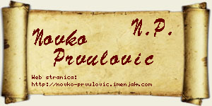 Novko Prvulović vizit kartica